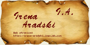 Irena Aradski vizit kartica